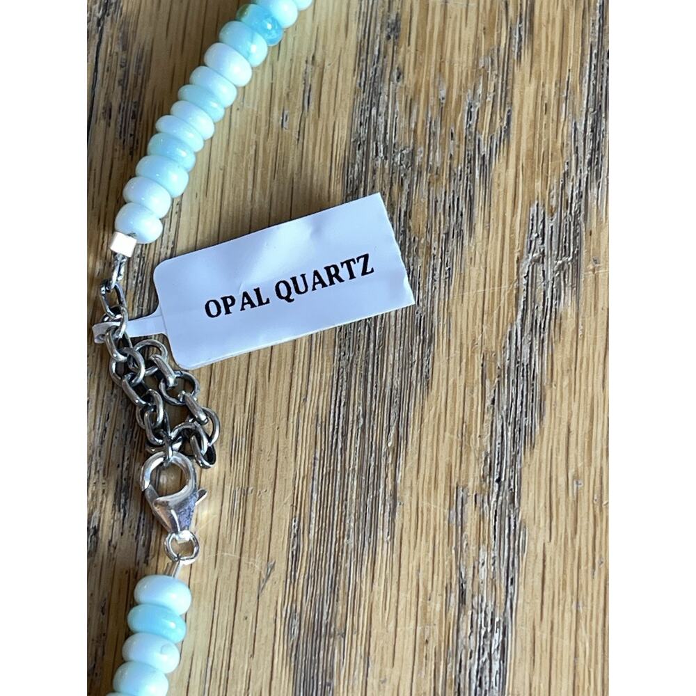 Turquoise Beaded Necklace Sterling Silver Navajo Pearl Style Western Boho 18–20” - Picture 6 of 10